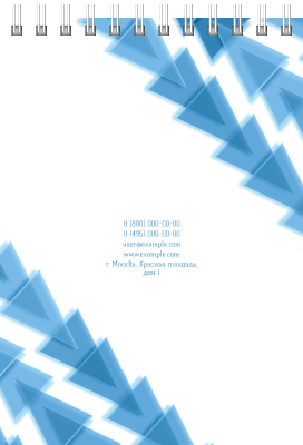 Вертикальные блокноты A6 - Голубые треугольники Задняя обложка