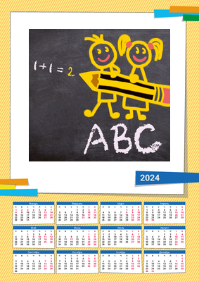 Вертикальные календари-постеры A4 - Иностранные языки Лицевая сторона